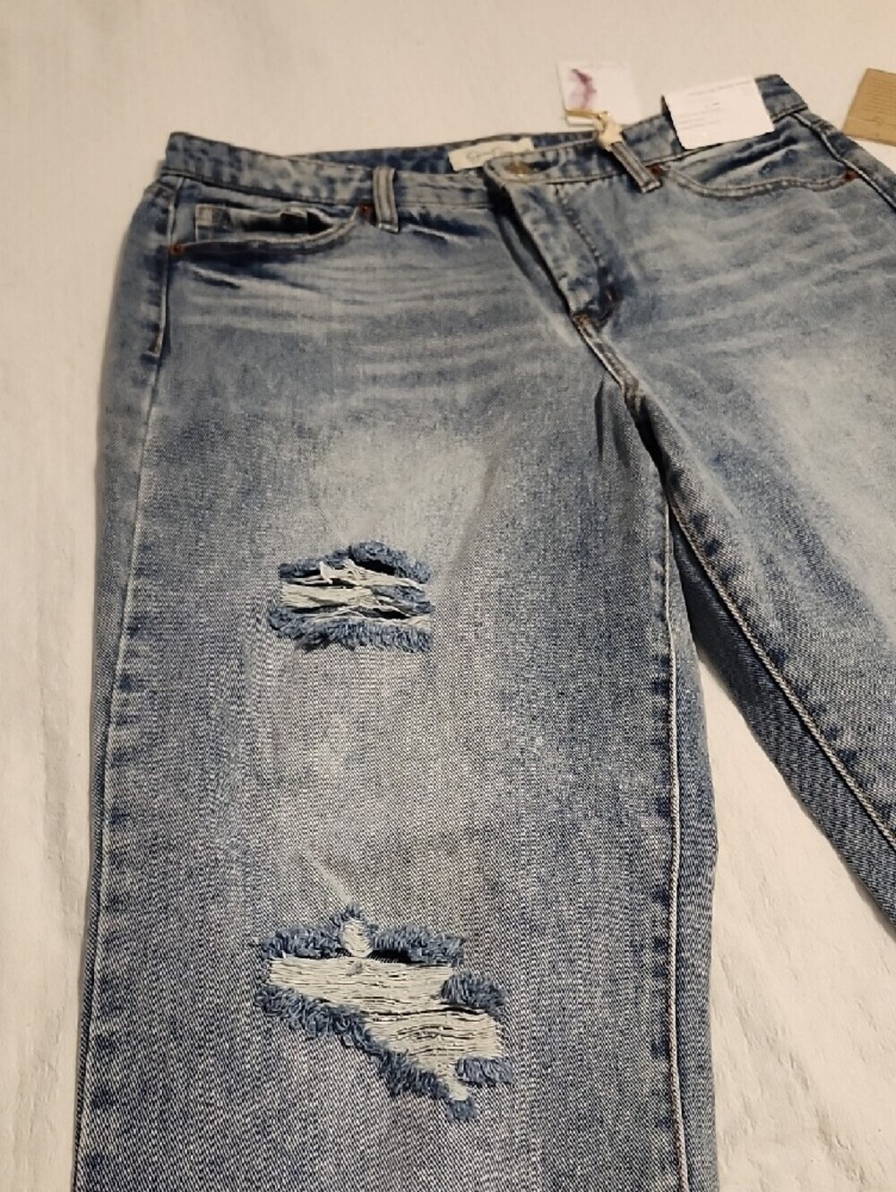 Jessica Simpson Light Washed Distressed Boyfriend Jeans - Picture 6 of 15